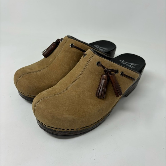 Dansko Shannon Tan Leather Mule Clogs Size 37 (6.5-7) - Picture 1 of 14